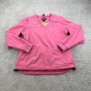 Lilly Pulitzer Gore-Tex Jacket Womens Small Pink Zip Pocket Convertible Sleeve